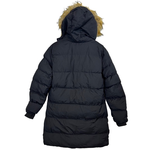 NWT Womens Black Faux Fur Trimmed Hooded Coat / Large - Picture 14 of 15